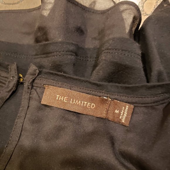 The Limited Black Long Sleeve Top with Mesh Details  Size M - Picture 7 of 9